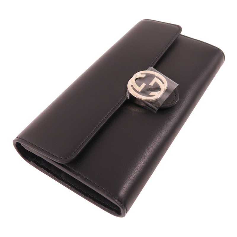 GUCCI 牛皮皮革Wallet銀扣長錢包-2