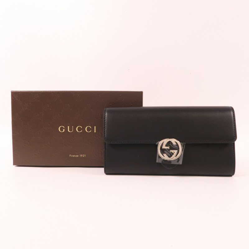 GUCCI 牛皮皮革Wallet銀扣長錢包-13