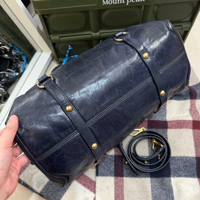 Miu Miu Vintage 深藍色蝴蝶結🎀機車包💙-5