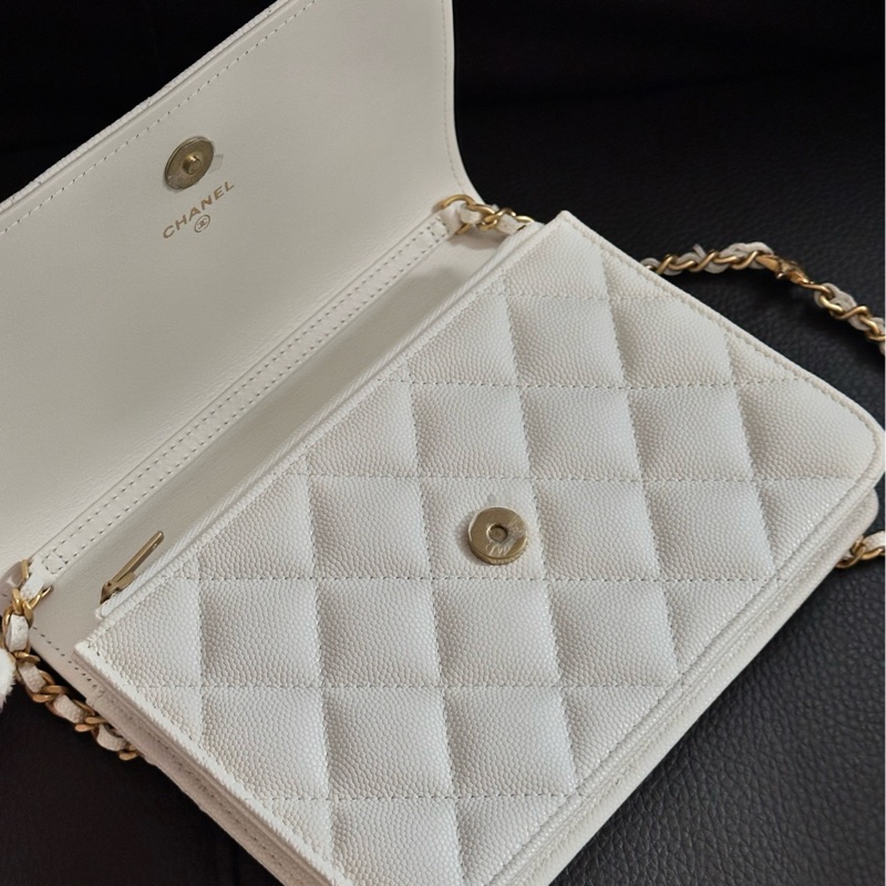 Chanel星星鏈條白色woc-6