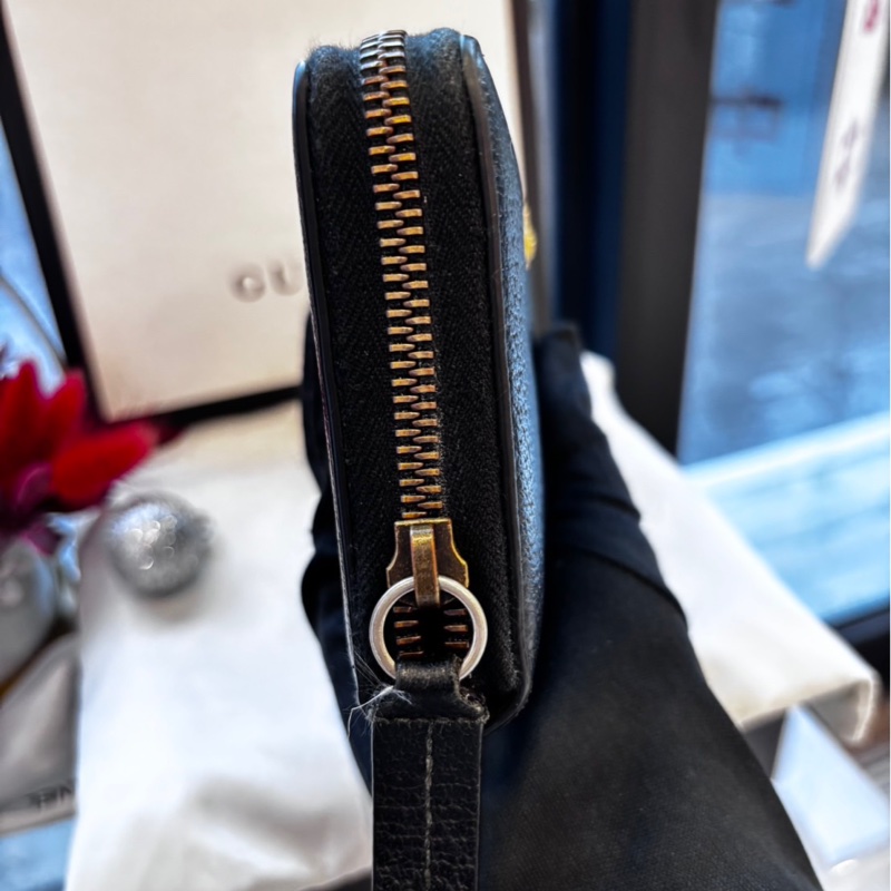 *SHIHNA名牌精品*GUCCI ANIMALIER蜜蜂皮革拉鍊長夾-3