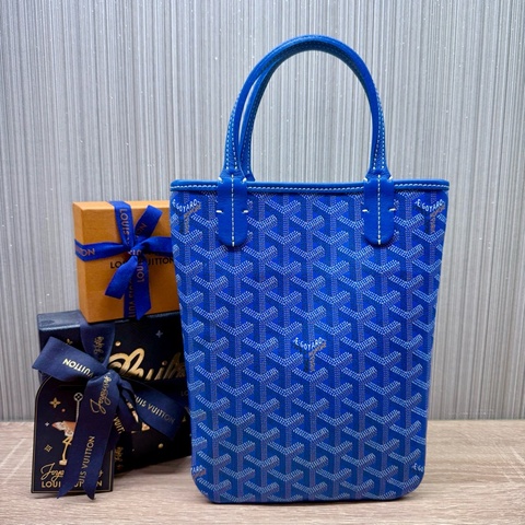 Goyard Poitier mini 絕版限量款寶藍色手提包