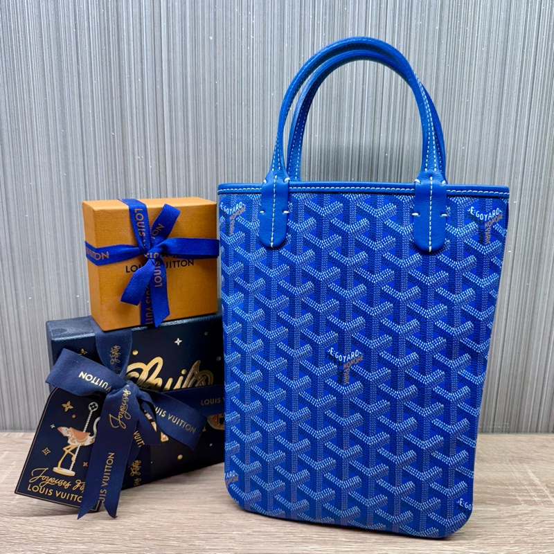 Goyard Poitier mini 絕版限量款寶藍色手提包-1