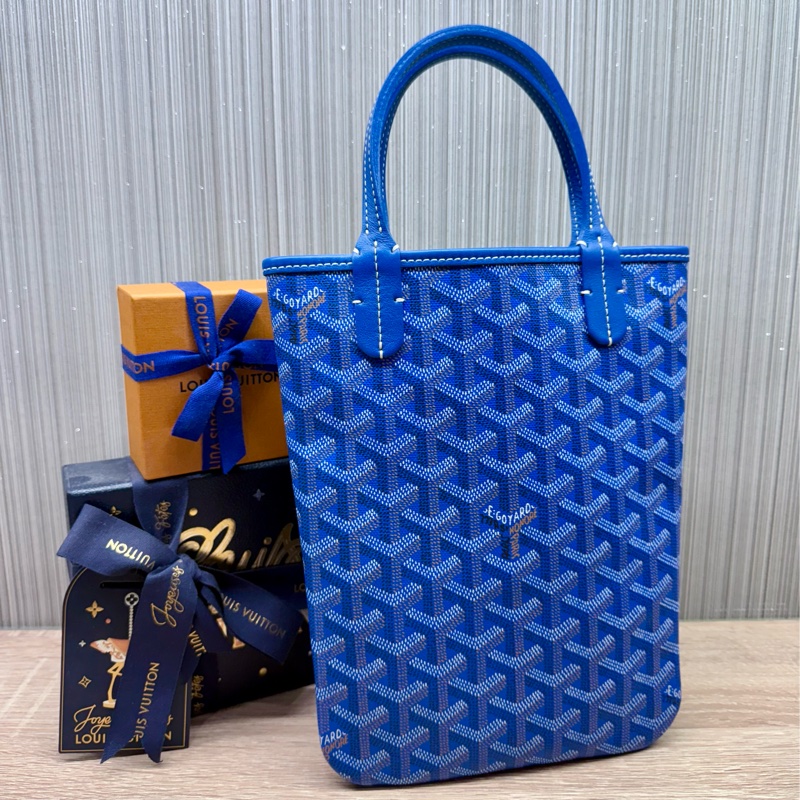 Goyard Poitier mini 絕版限量款寶藍色手提包-2