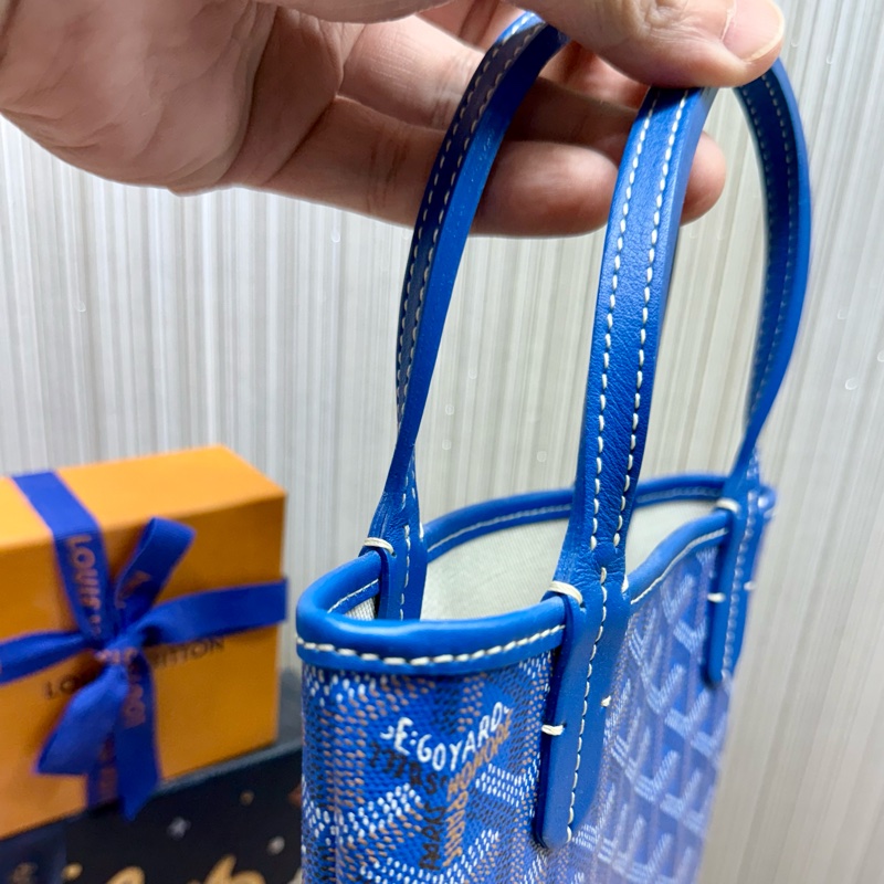 Goyard Poitier mini 絕版限量款寶藍色手提包-4