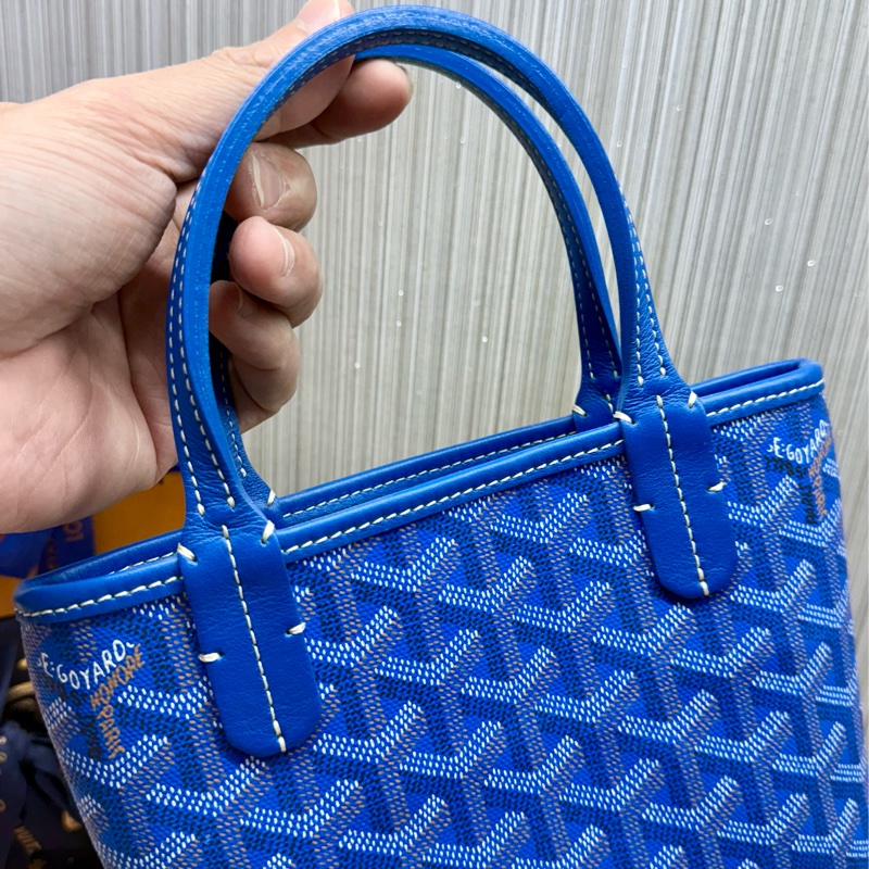 Goyard Poitier mini 絕版限量款寶藍色手提包-6