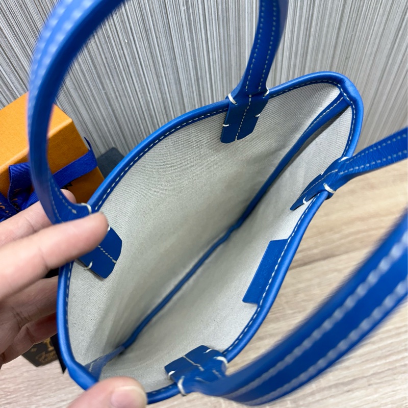 Goyard Poitier mini 絕版限量款寶藍色手提包-13