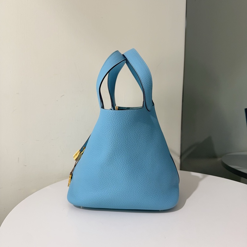 Hermes 北方藍金扣22菜籃-2