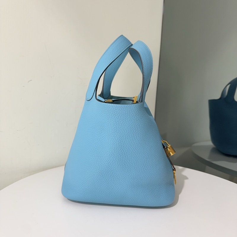 Hermes 北方藍金扣22菜籃-3