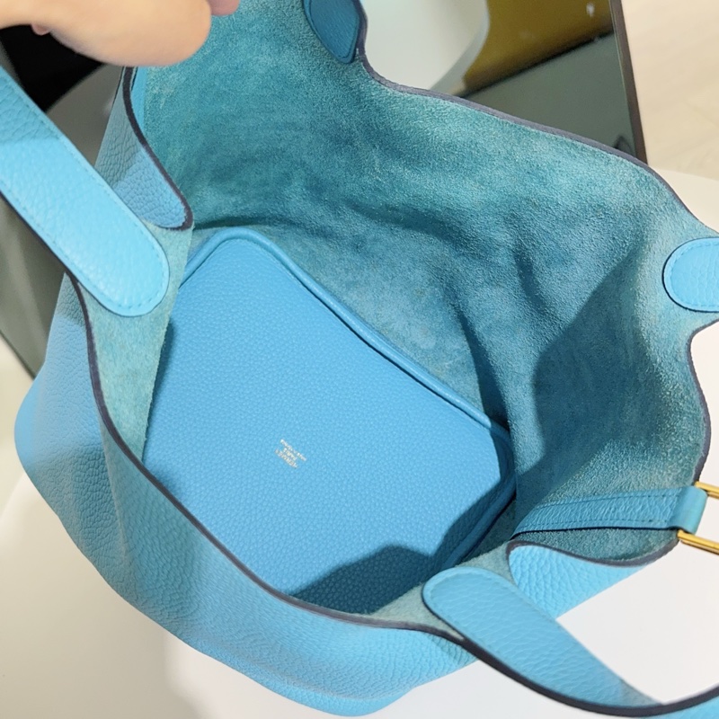 Hermes 北方藍金扣22菜籃-5