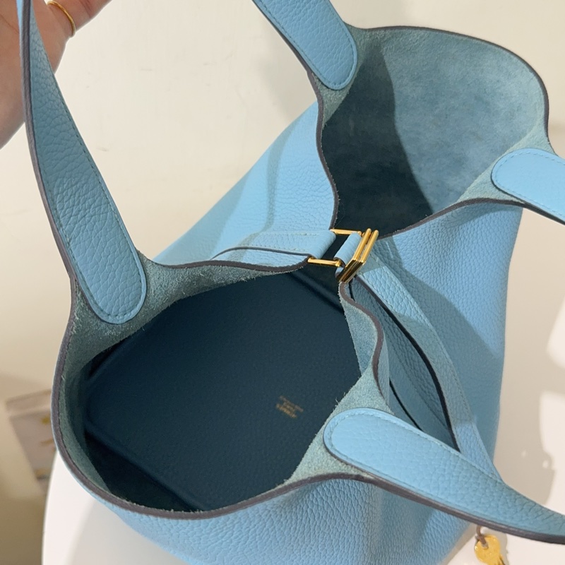 Hermes 北方藍金扣22菜籃-7