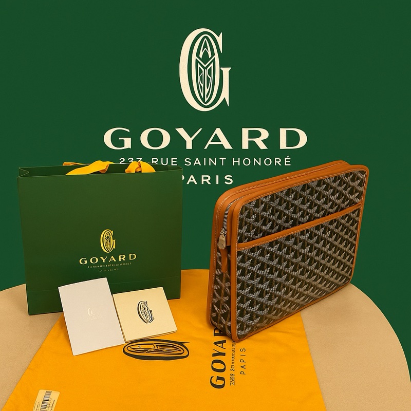 全新 Goyard Jouvence GM 經典棕色 手拿/電腦包  男女適用 (拉鍊膜未拆・完整全配)-0