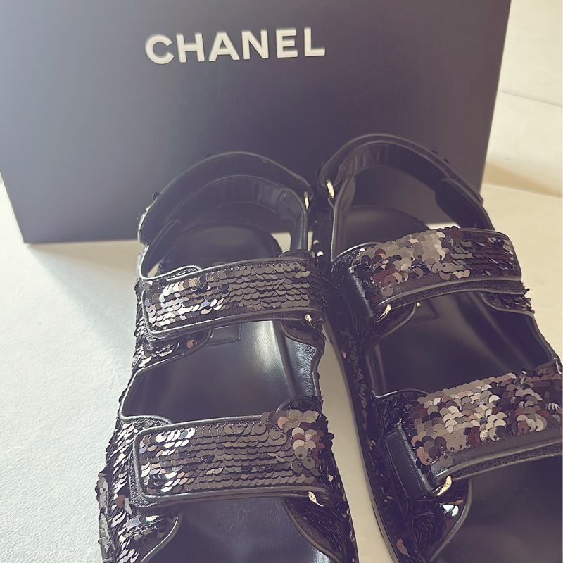 Chanel 亮片款涼鞋-0