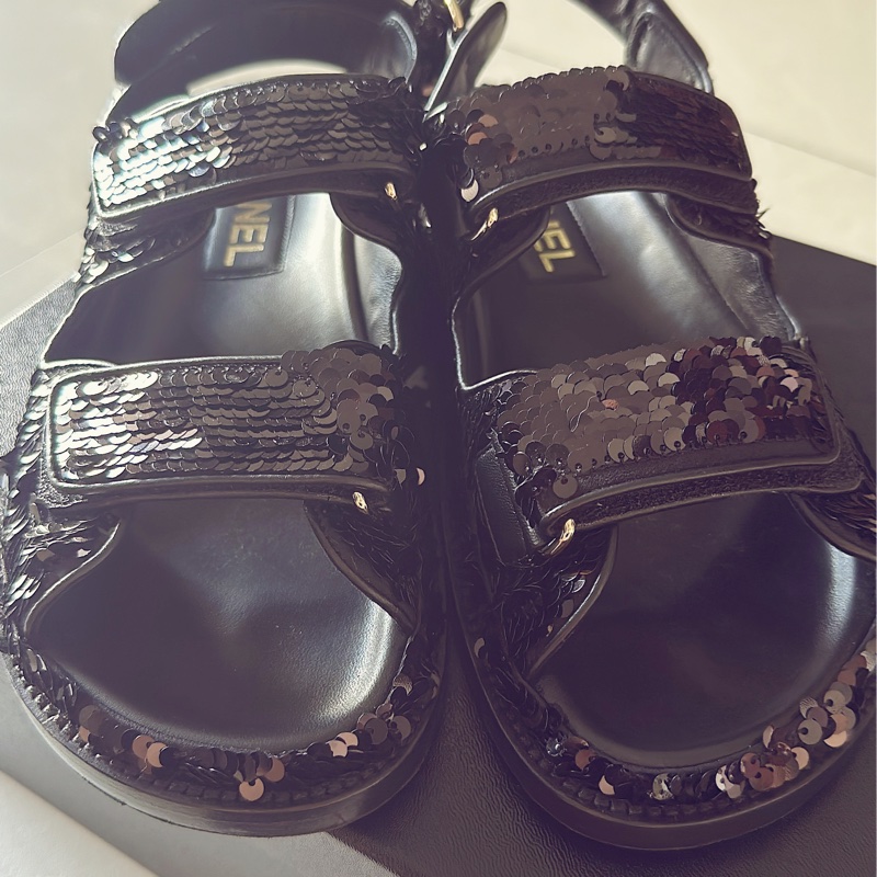 Chanel 亮片款涼鞋-2