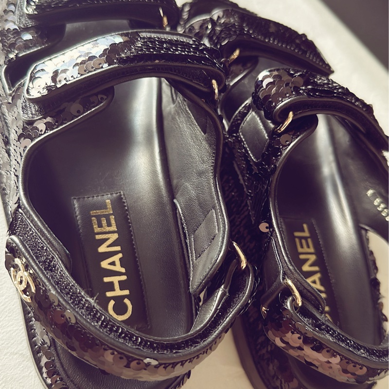 Chanel 亮片款涼鞋-5