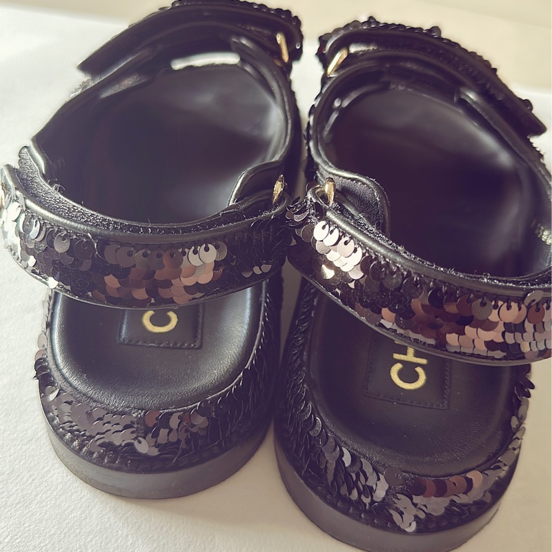 Chanel 亮片款涼鞋-6