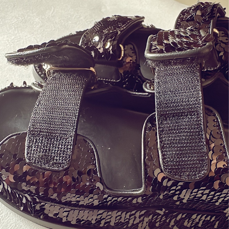 Chanel 亮片款涼鞋-14