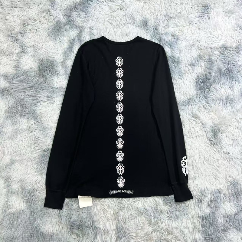 克羅心 Chrome Hearts 華夫格長袖 黑色長袖-1
