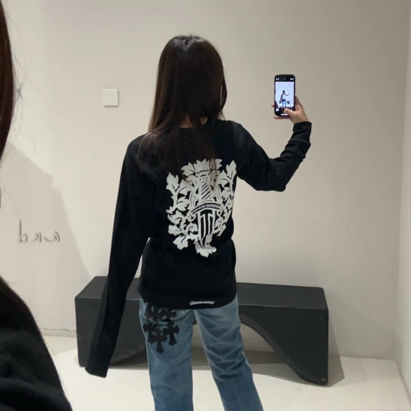 克羅心 Chrome Hearts 華夫格長袖 黑色長袖-4