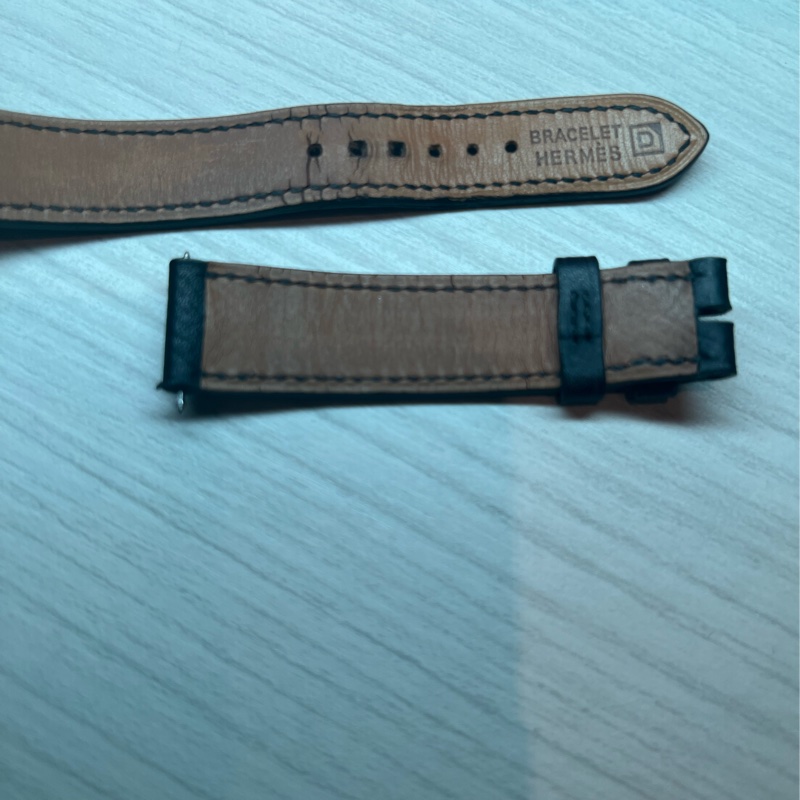 【贈大象灰Double Tour雙圈錶帶】 Hermès Heure H黑面/黑皮帶手錶21mm-15