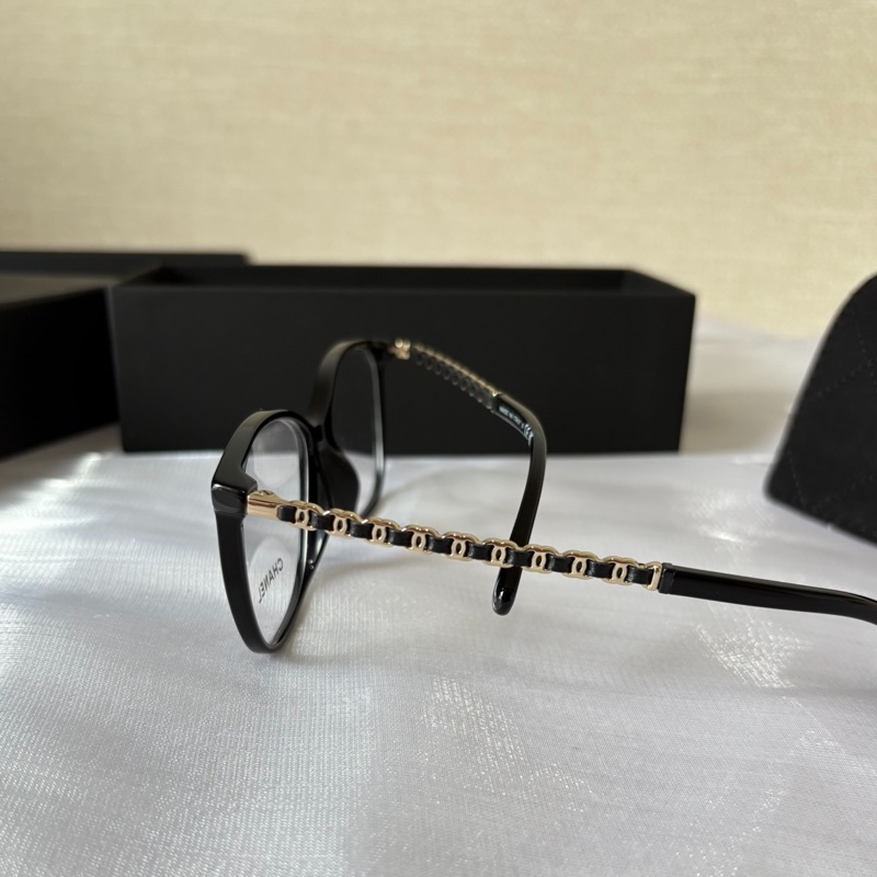 全新代購! Chanel香奈兒 小羊皮鏈條鏡腿 歐版 平光鏡 男女同款-0