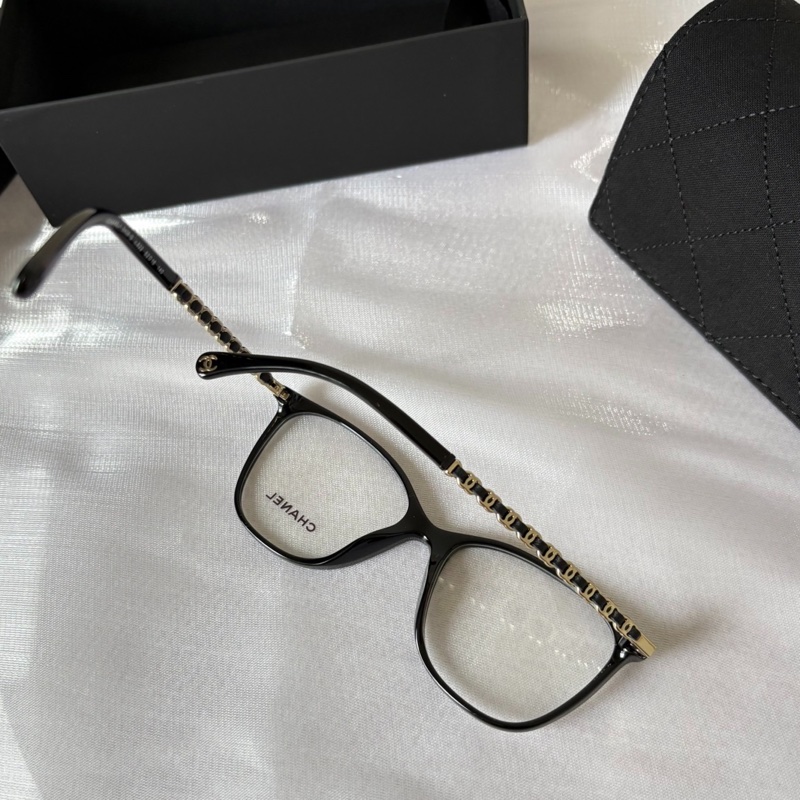 全新代購! Chanel香奈兒 小羊皮鏈條鏡腿 歐版 平光鏡 男女同款-2