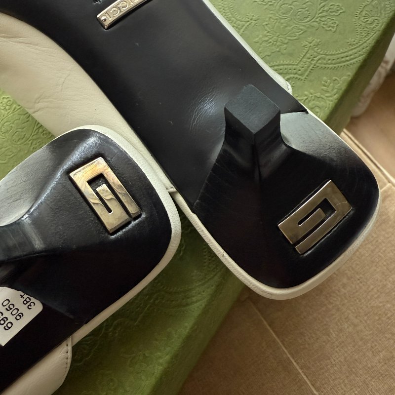 Gucci 白色 開口矮跟鞋-5