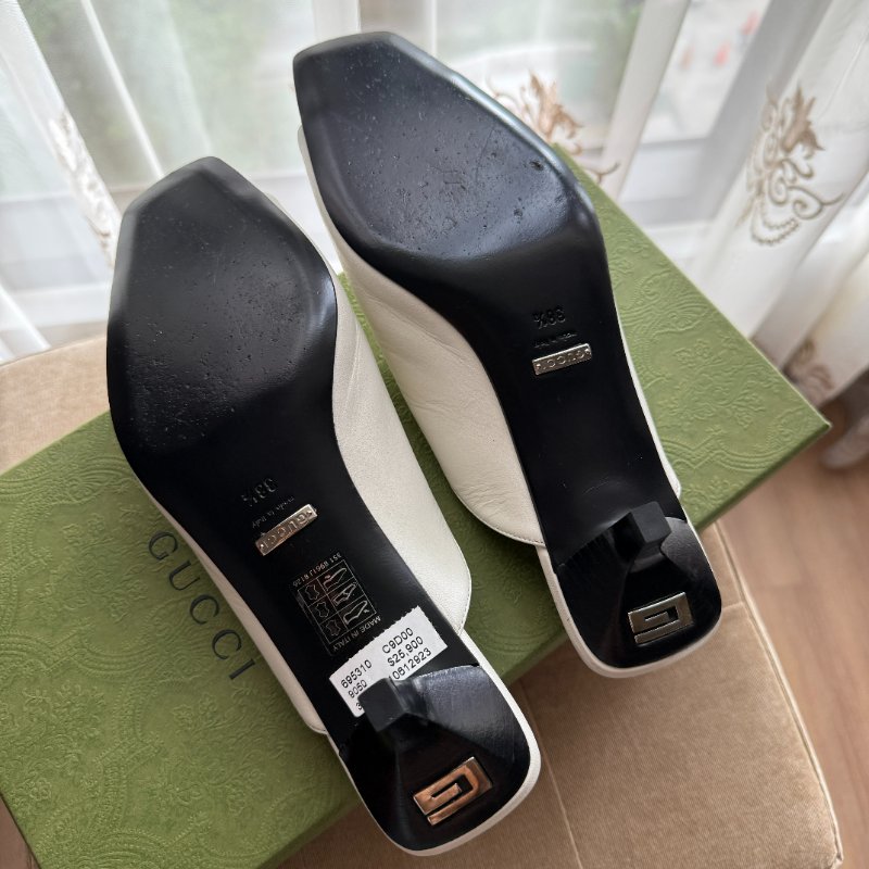 Gucci 白色 開口矮跟鞋-7