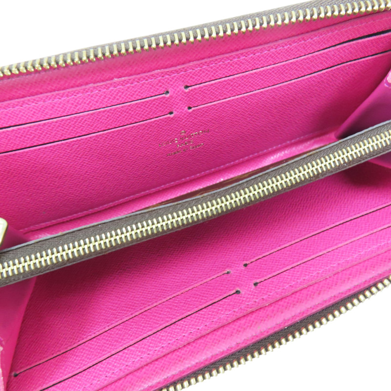 棕色 原花 PVC塗層帆布 拉鏈長夾 M68314-4