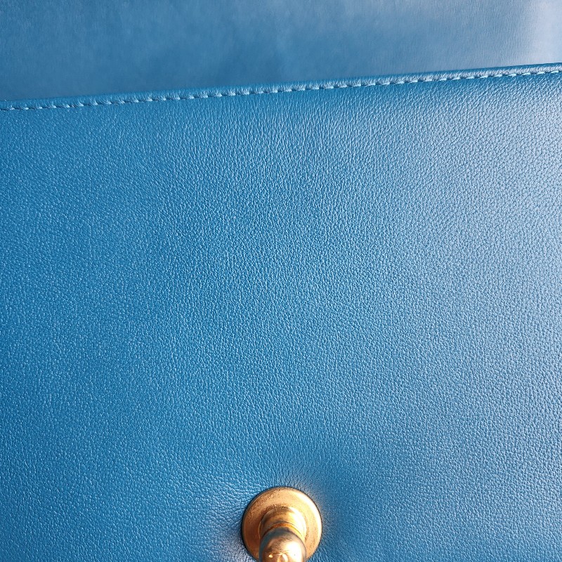 天菜CHANEL boy25人字紋 金鍊海洋藍／湛藍色-4