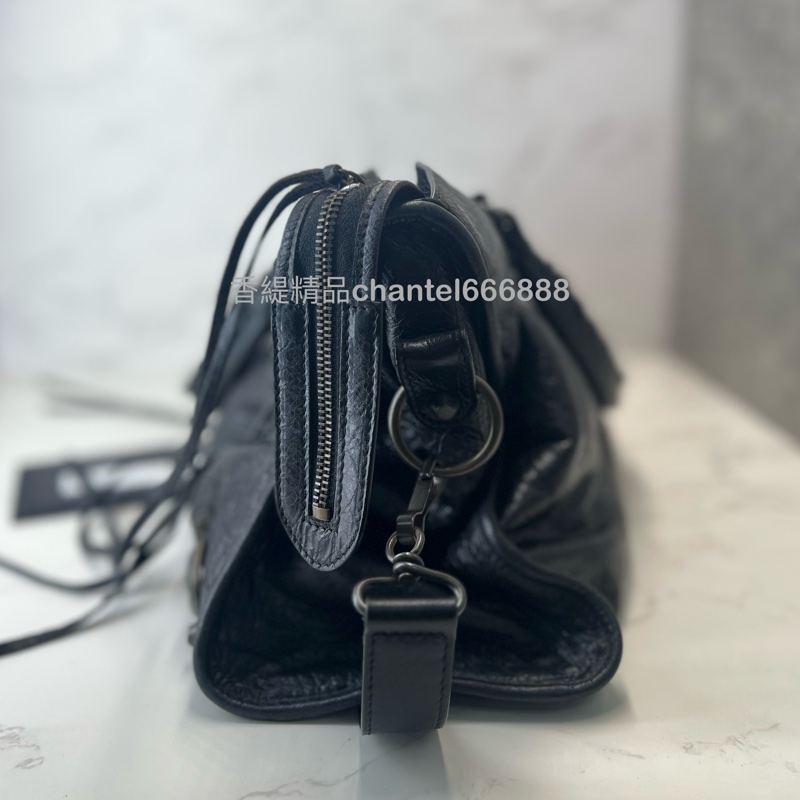 💗香緹國際精品💗巴黎世家 黑色機車包 短肩帶款-2