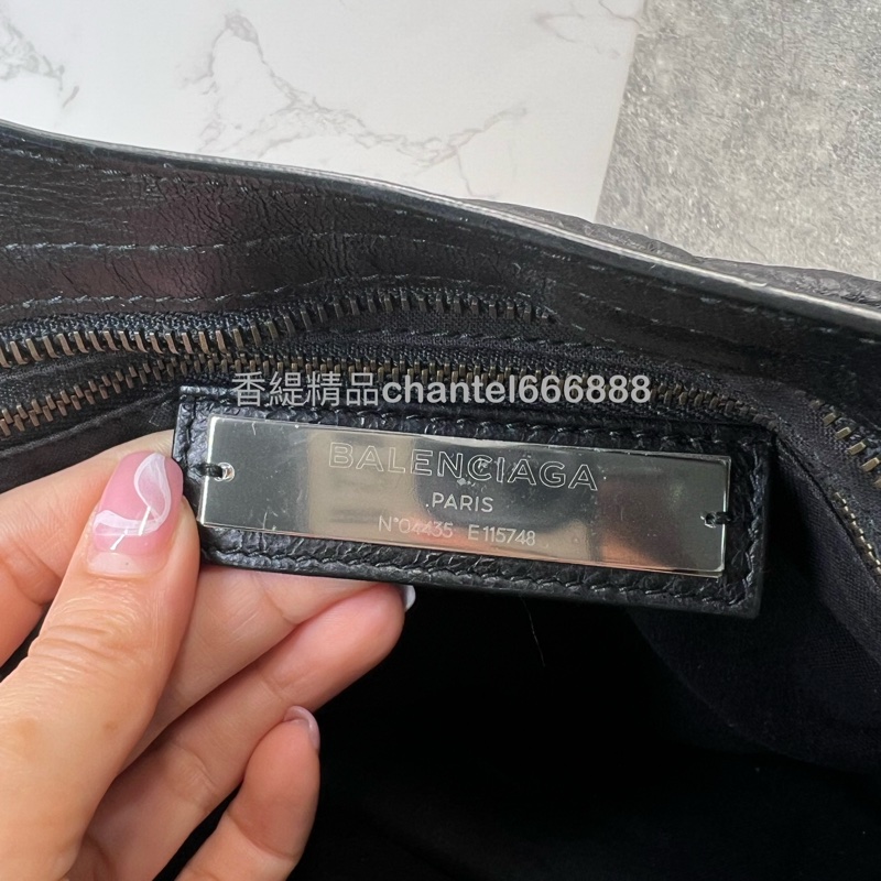 💗香緹國際精品💗巴黎世家 黑色機車包 短肩帶款-7