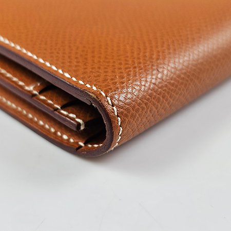 【H0369】HERMES 金棕色(焦糖色) BEARN EPSOM H長夾-2