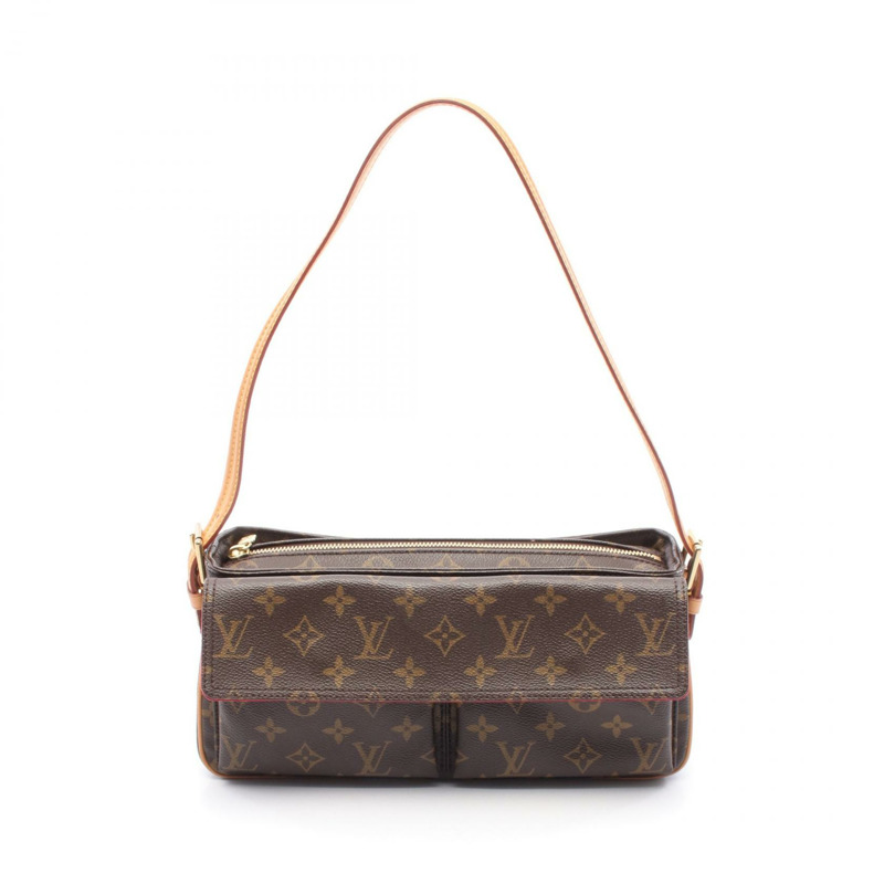 LOUIS VUITTON Viva cite MM 肩背包 M51164 Monogram 帆布 棕色 二手 LV-0