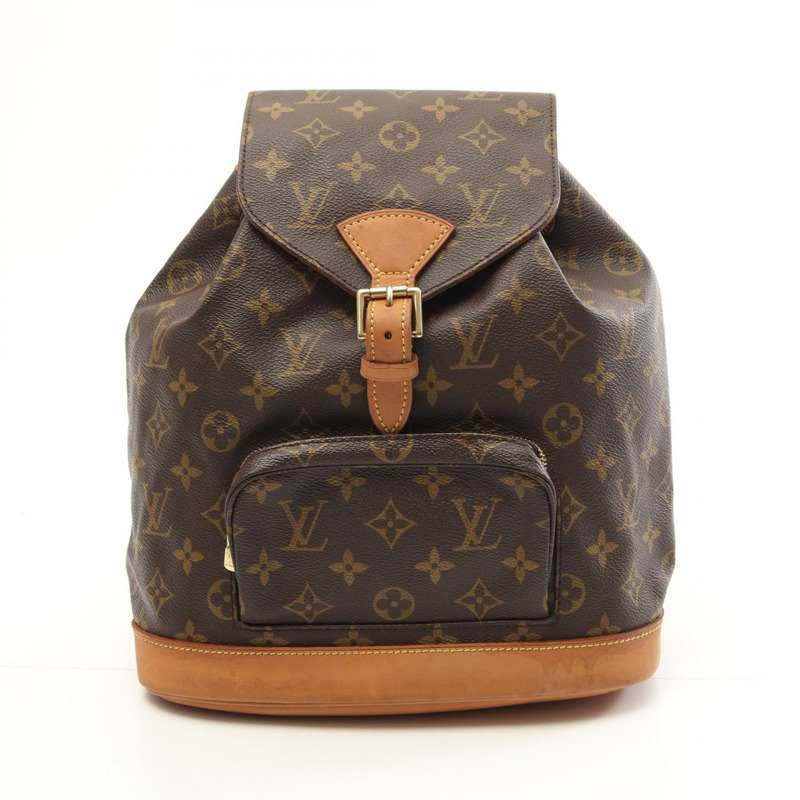LOUIS VUITTON Montsouris MM 背包 M51136 Monogram 帆布 棕色 二手-0