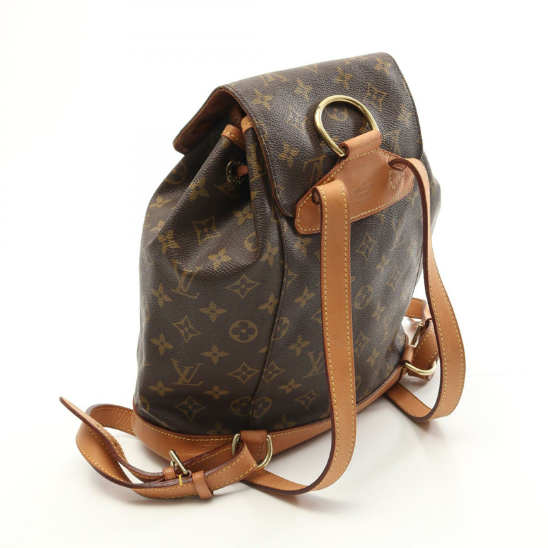 LOUIS VUITTON Montsouris MM 背包 M51136 Monogram 帆布 棕色 二手-1