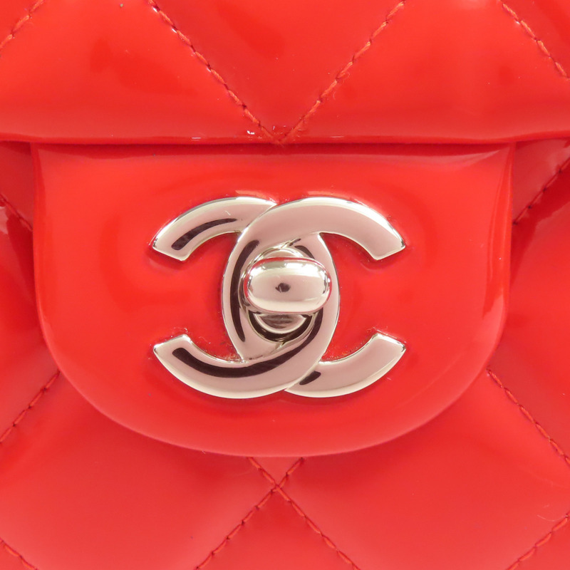 CHANEL 漆皮皮革Shoulder Bag銀扣鏈帶肩背袋-8