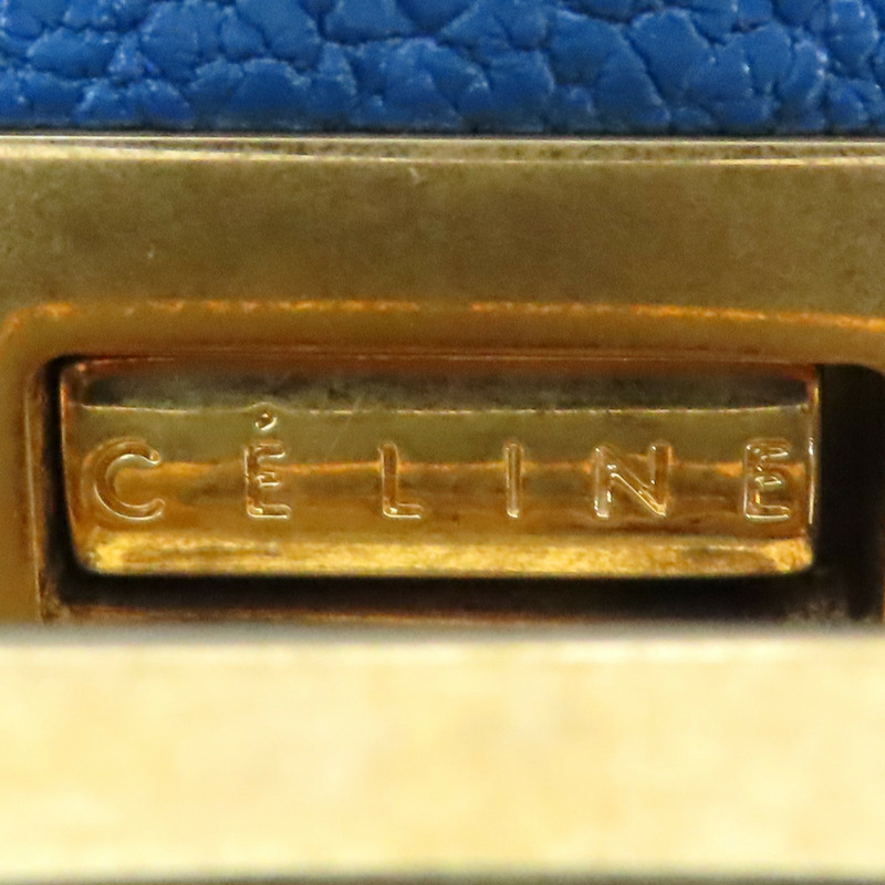 藍色 牛皮 Classic Box 肩背包-7