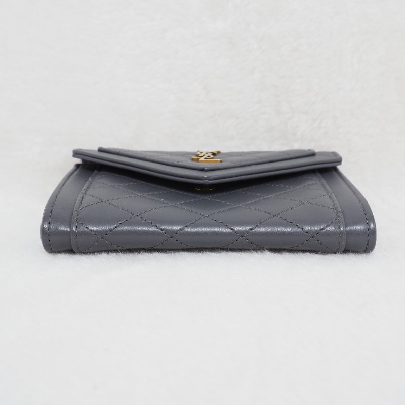 YSL 灰色中卡包-7