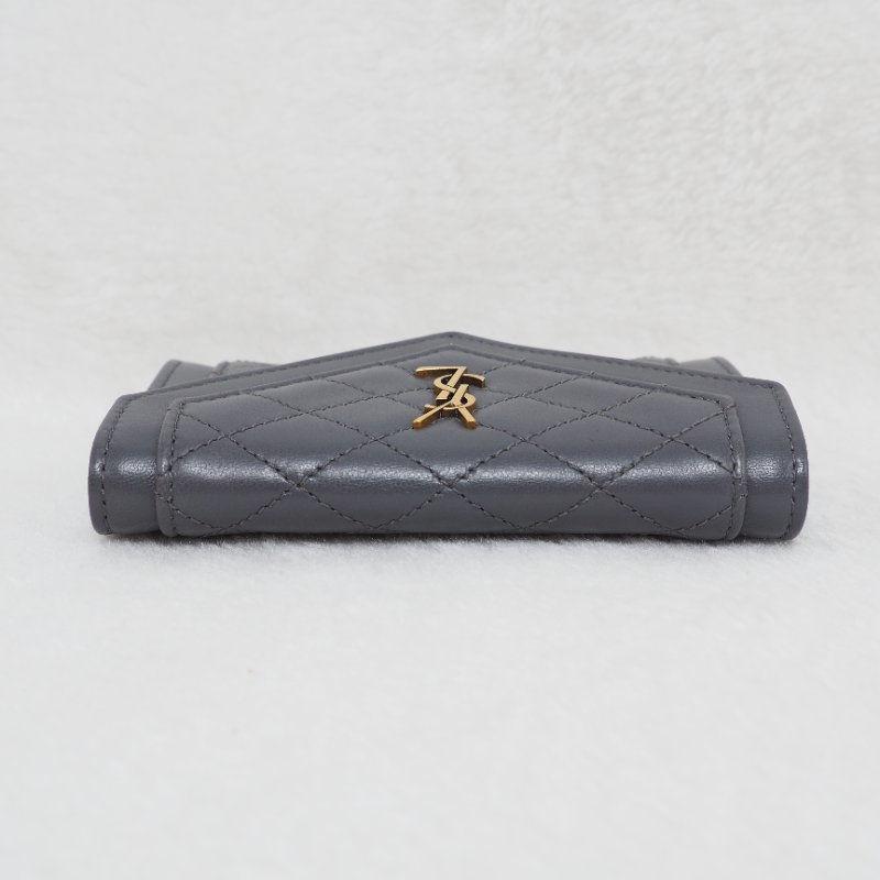 YSL 灰色中卡包-8