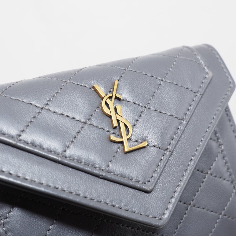 YSL 灰色中卡包-20