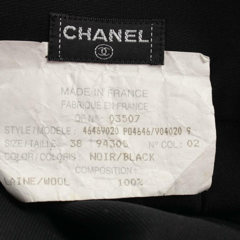 CHANEL 短褲 #38 P04646 羊毛 黑 二手-7