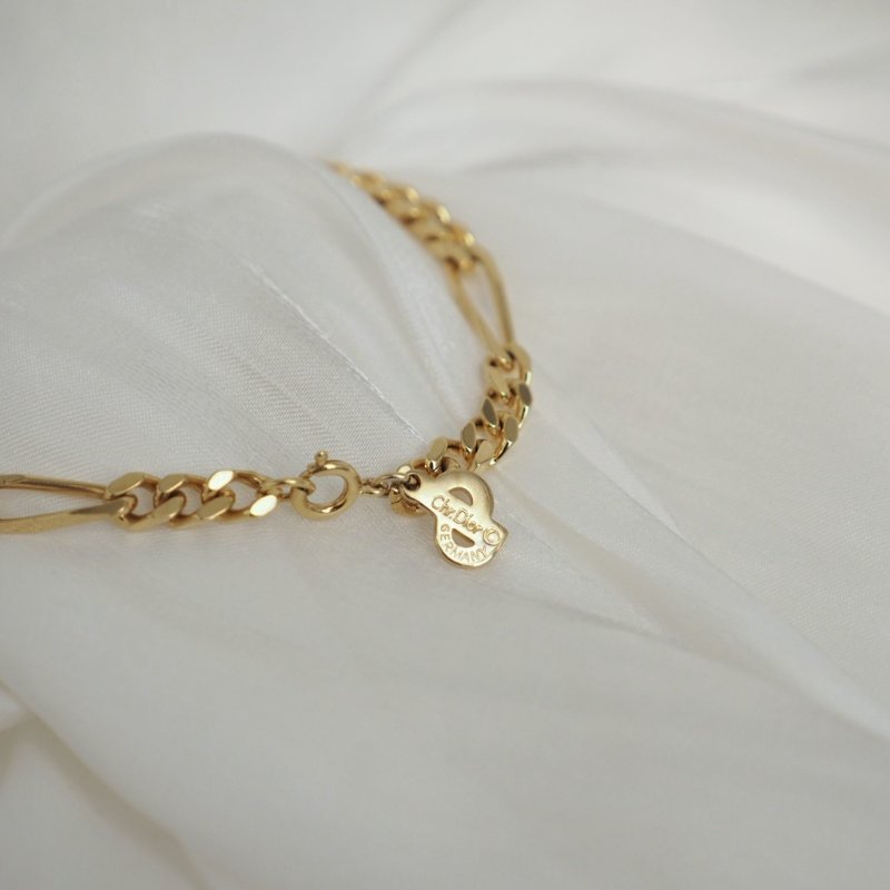 DIOR 中古金色CD手鏈-1