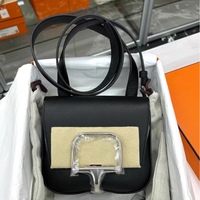 有購證💓Hermes 黑银Della 全新全套Z刻epsom-1