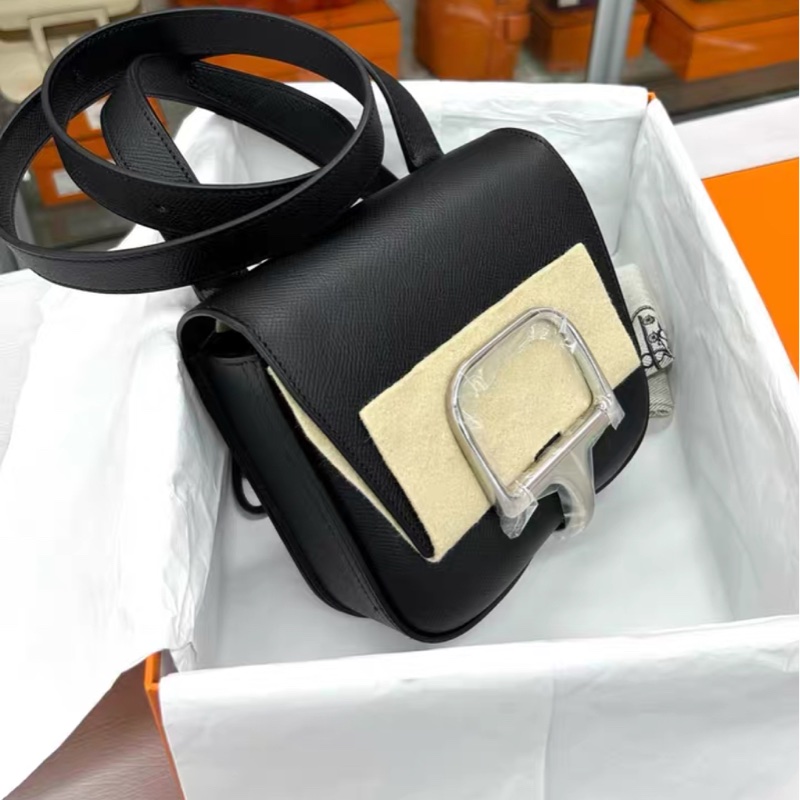 有購證💓Hermes 黑银Della 全新全套Z刻epsom-3