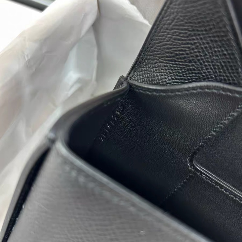 有購證💓Hermes 黑银Della 全新全套Z刻epsom-6