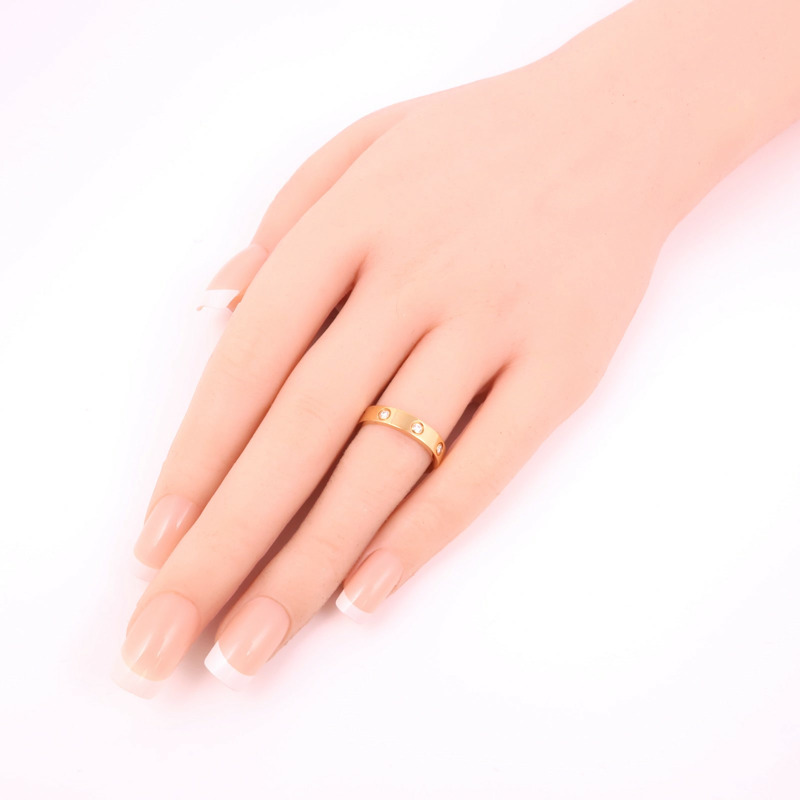 CARTIER 18K玫瑰金Love Ring Small Model 8 Diamonds鑽石戒指Cartier#53-8