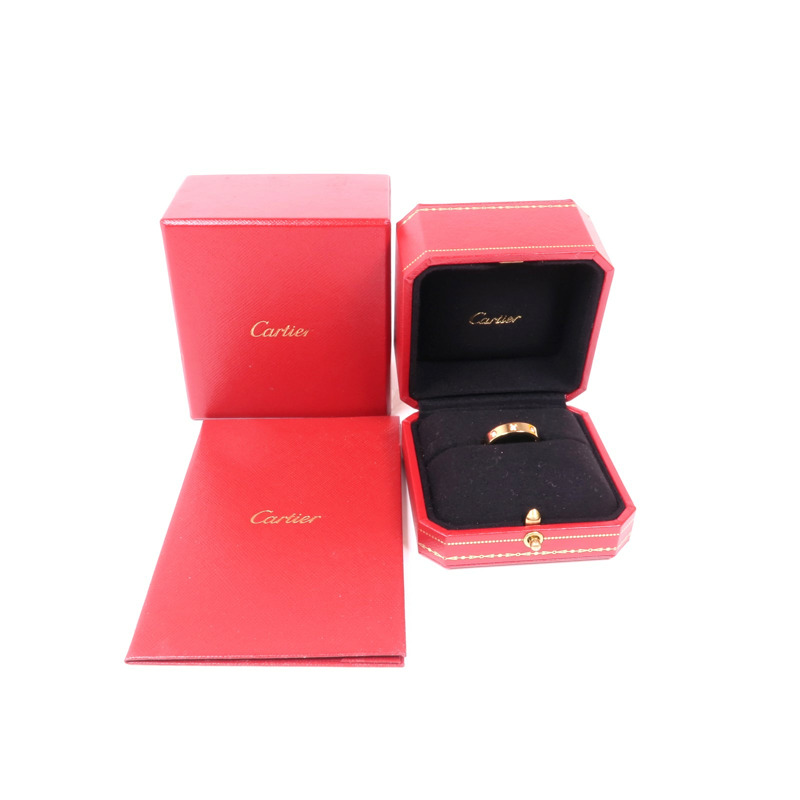 CARTIER 18K玫瑰金Love Ring Small Model 8 Diamonds鑽石戒指Cartier#53-9