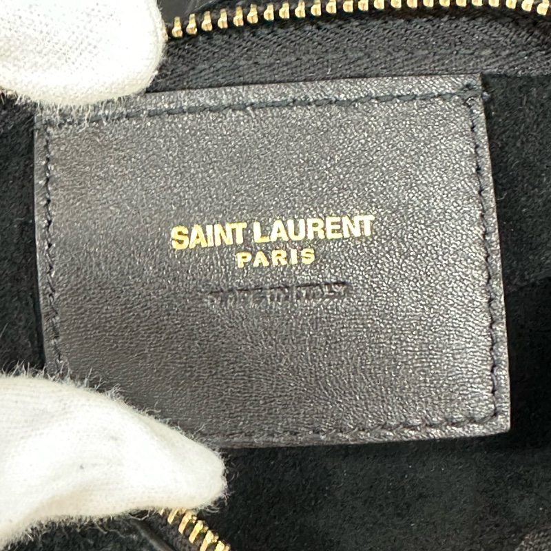 ysl 634804 黑色漆皮鱷魚紋金鏈 肩背包 booktote-19