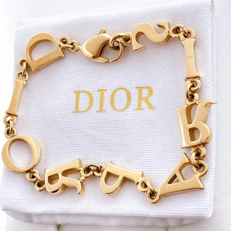 🌺Dior🌺字母拼接金色手鍊|經典logo✦fufu style 精品✦ 時尚耐看|手環.Dior手鍊-0